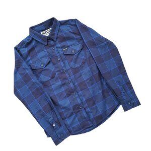 Dixxon x Snap On Tools Blue Plaid Flannel Shirt Womens Medium